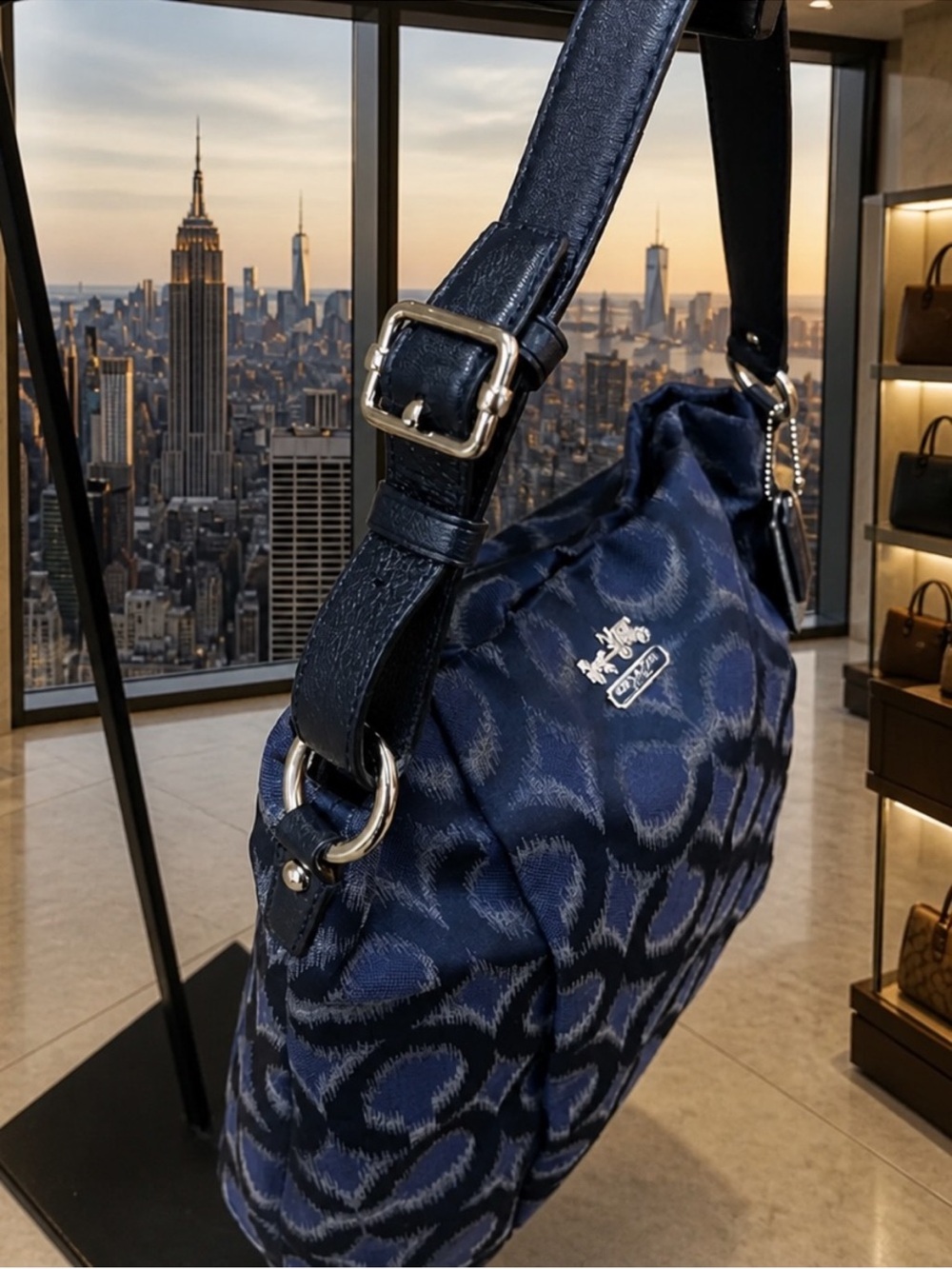 Coach Madison Isabelle Shoulder Bag - Signature Blue Ikat - Picture 7 of 7